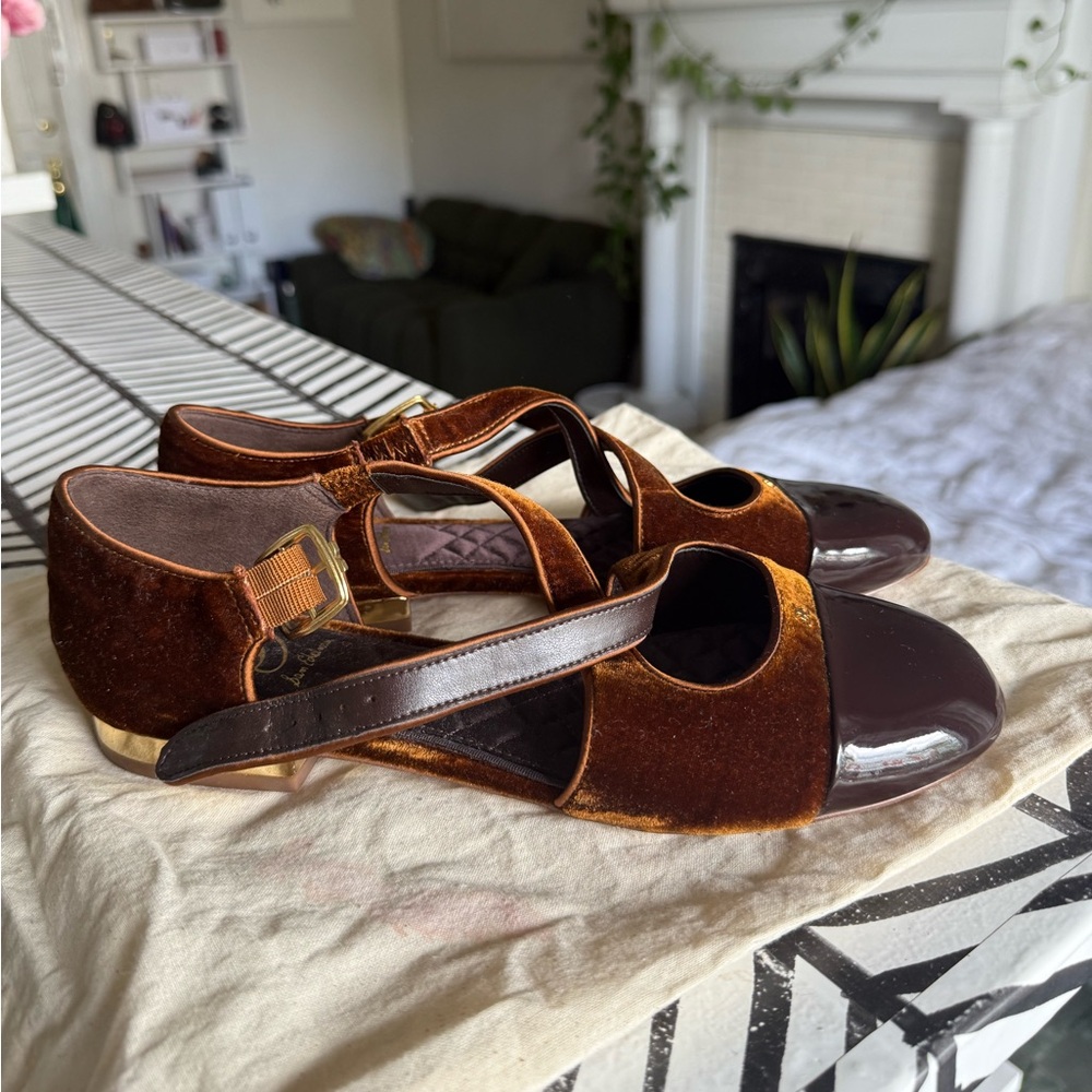 Sam Edelman | Roxie Spiced Camel Round Toe Mary Jane Ballet Flats | Size 9.5